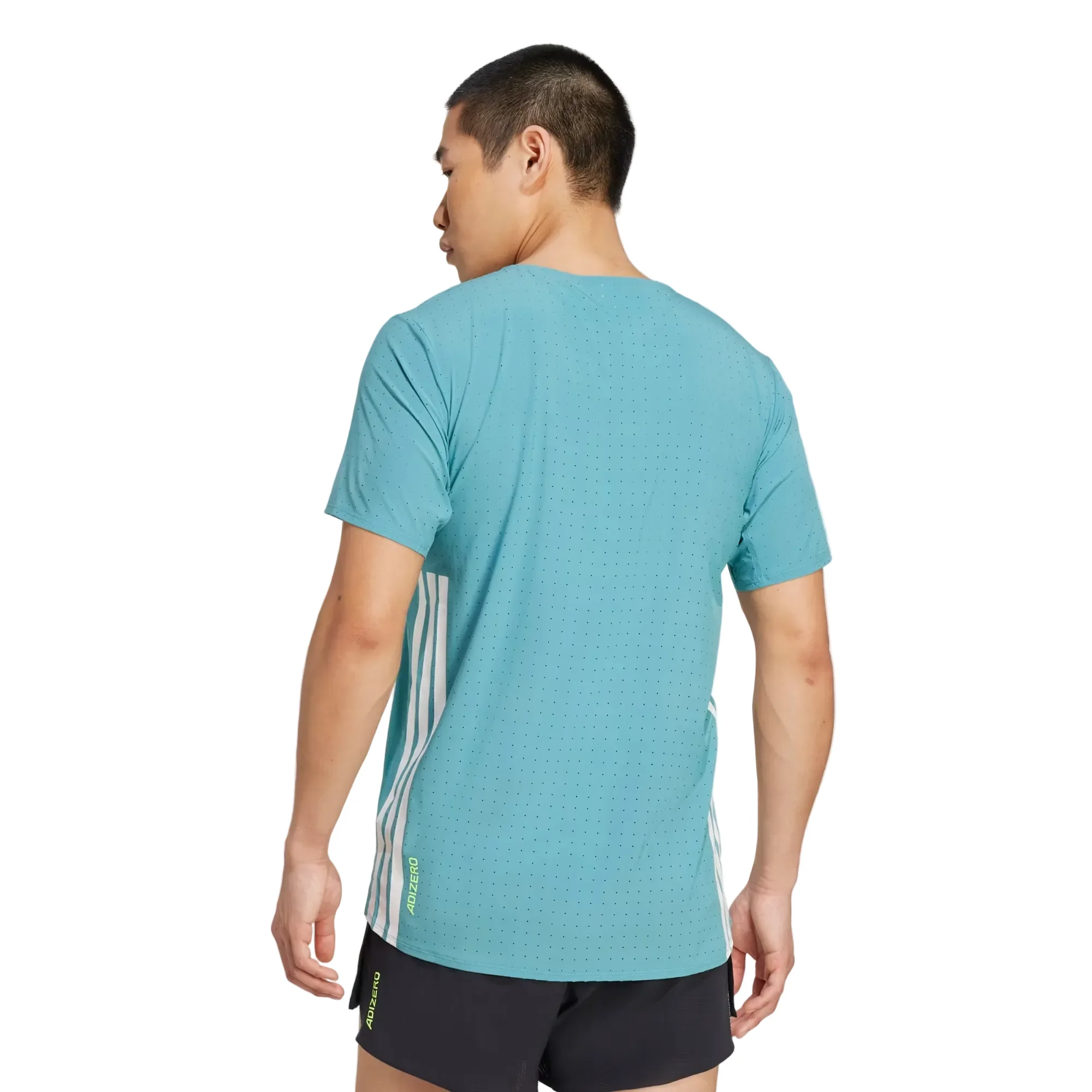 Adidas Mens Adizero Running Tee - Powder Teal - Image 3