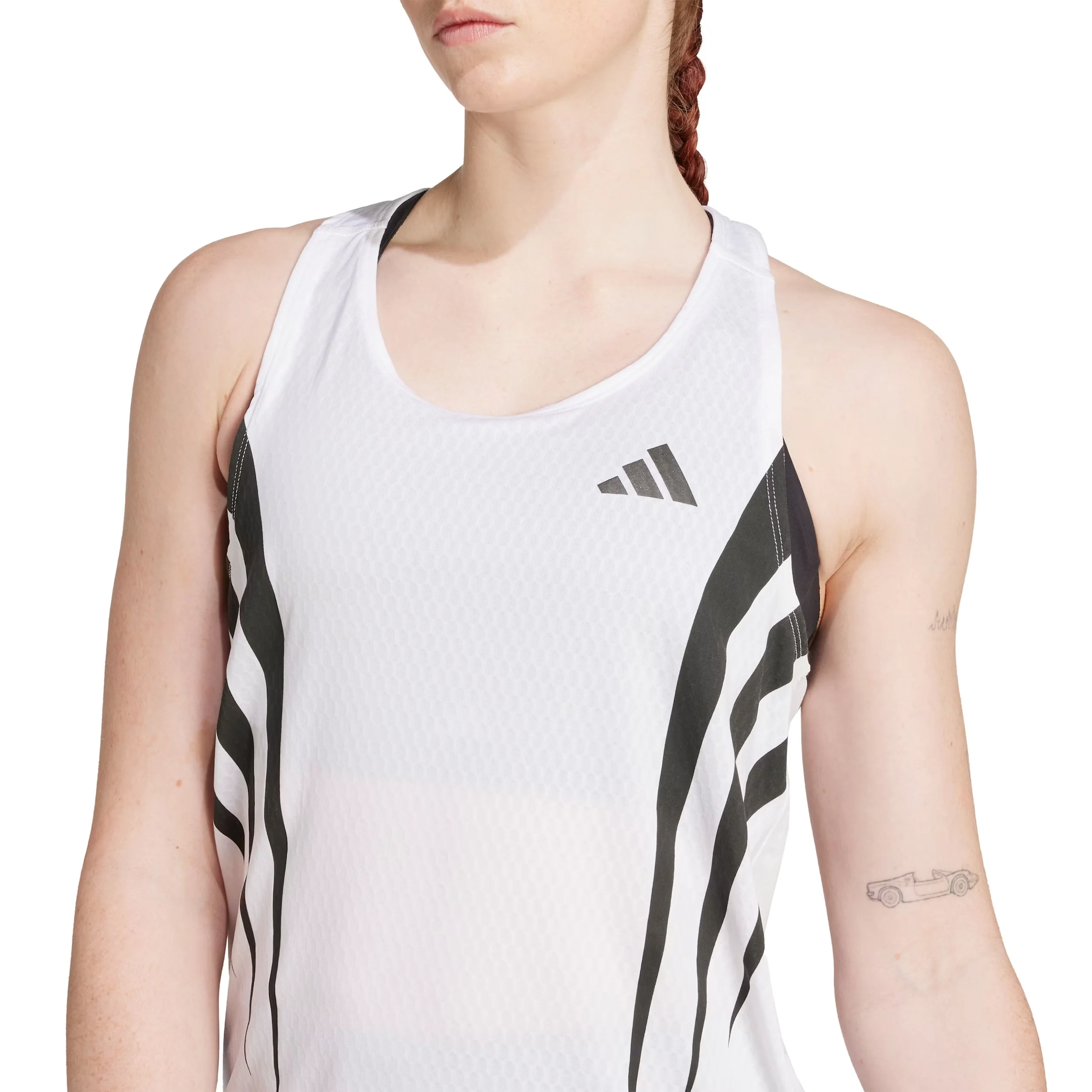 Adidas Womens Adizero Archive Singlet - White - Image 4