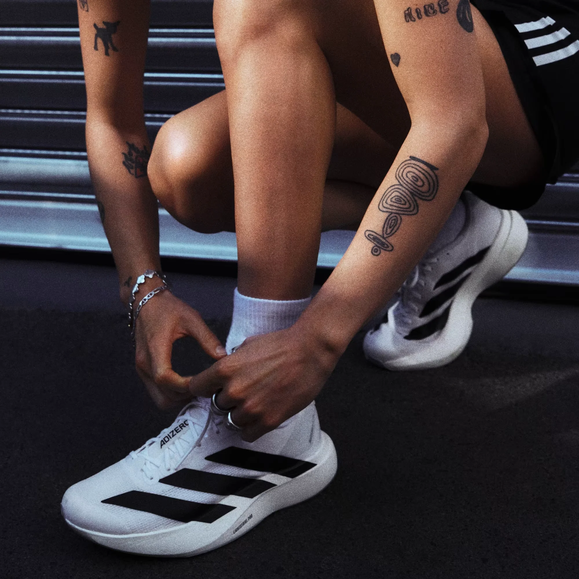 Adidas Womens Adizero Evo SL - Cloud White/Core Black/Cloud White - Neutral - AW25 - Image 5