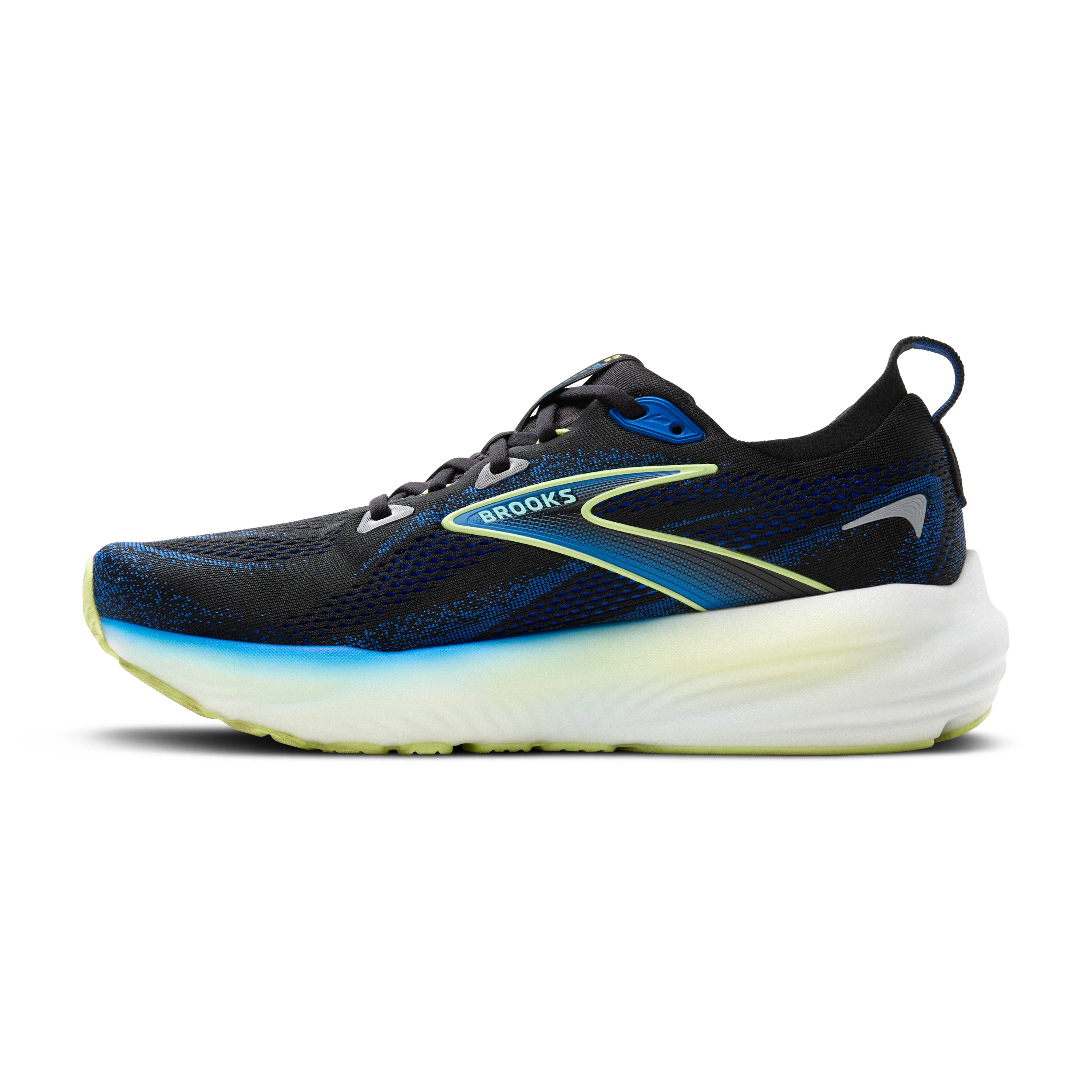 Brooks Mens Glycerin 22 Wide - 2E Width - Black/Cobalt/Neo Yellow - Neutral - SS25 - Image 5