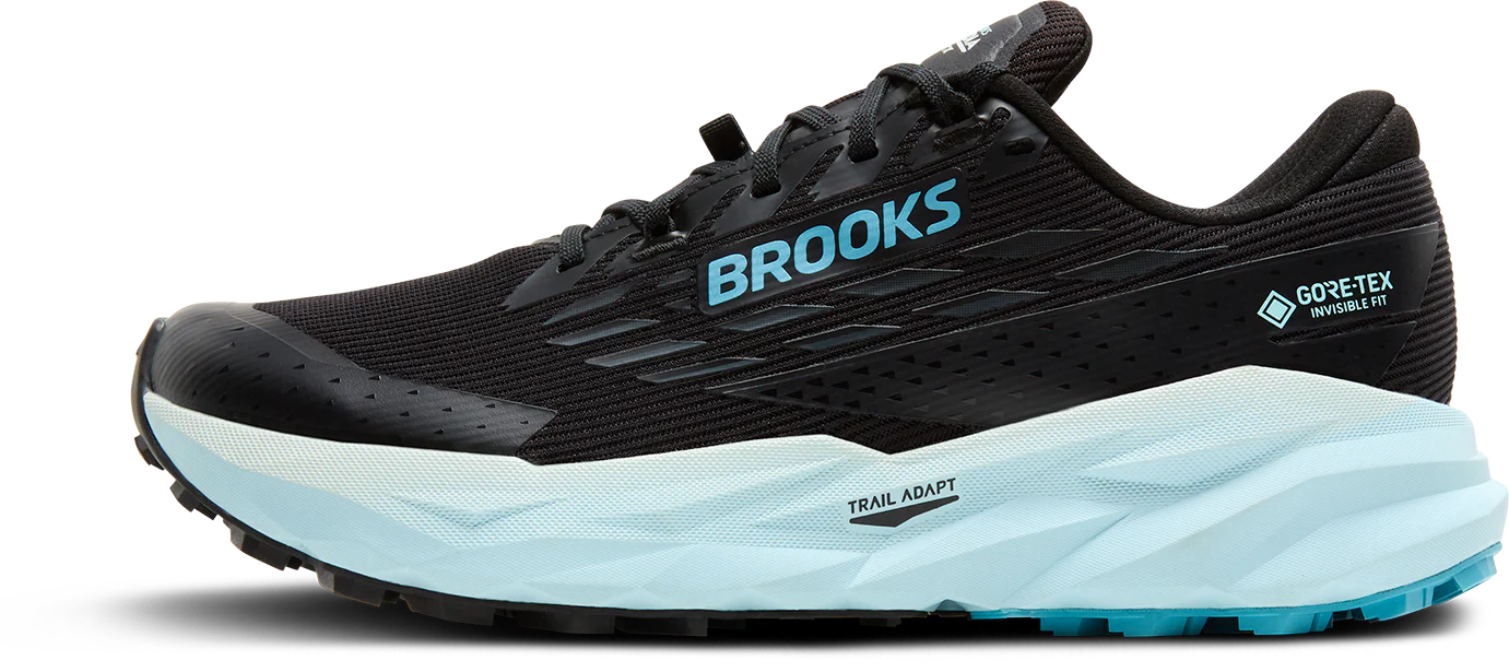 Brooks Womens Cascadia 19 GTX - Black/Ebony/Blue Flower - Trail - AW25 - Image 4