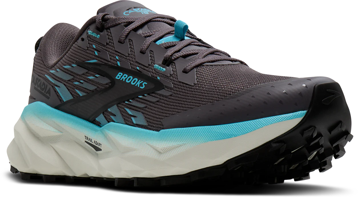 Brooks Womens Cascadia 19 - Rabbit/Black/Bluefish - Trail - SS26 - Image 6