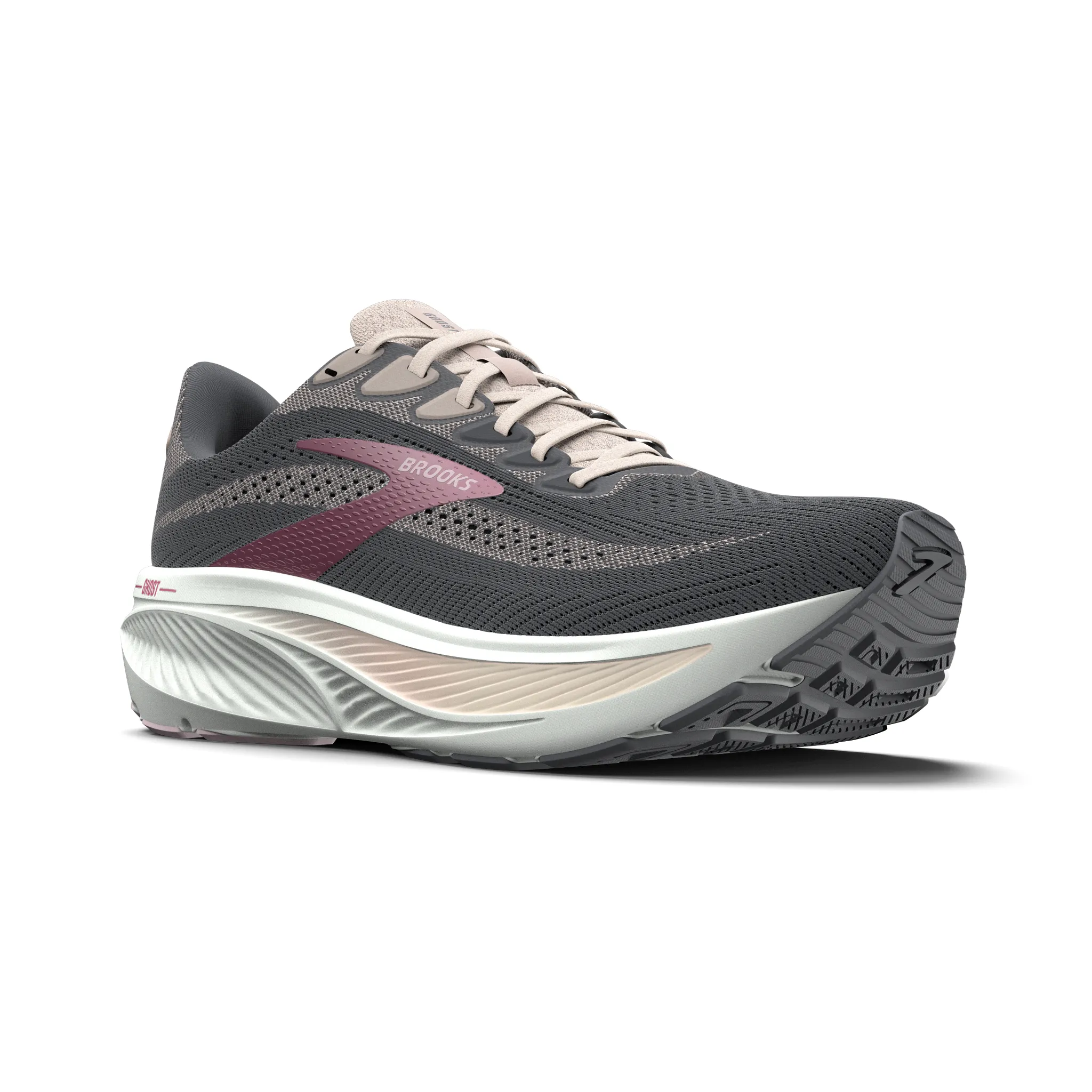 Brooks Womens Ghost 17 - Poppy Seed/Pink/Bluewash - Neutral - SS26 - Image 3