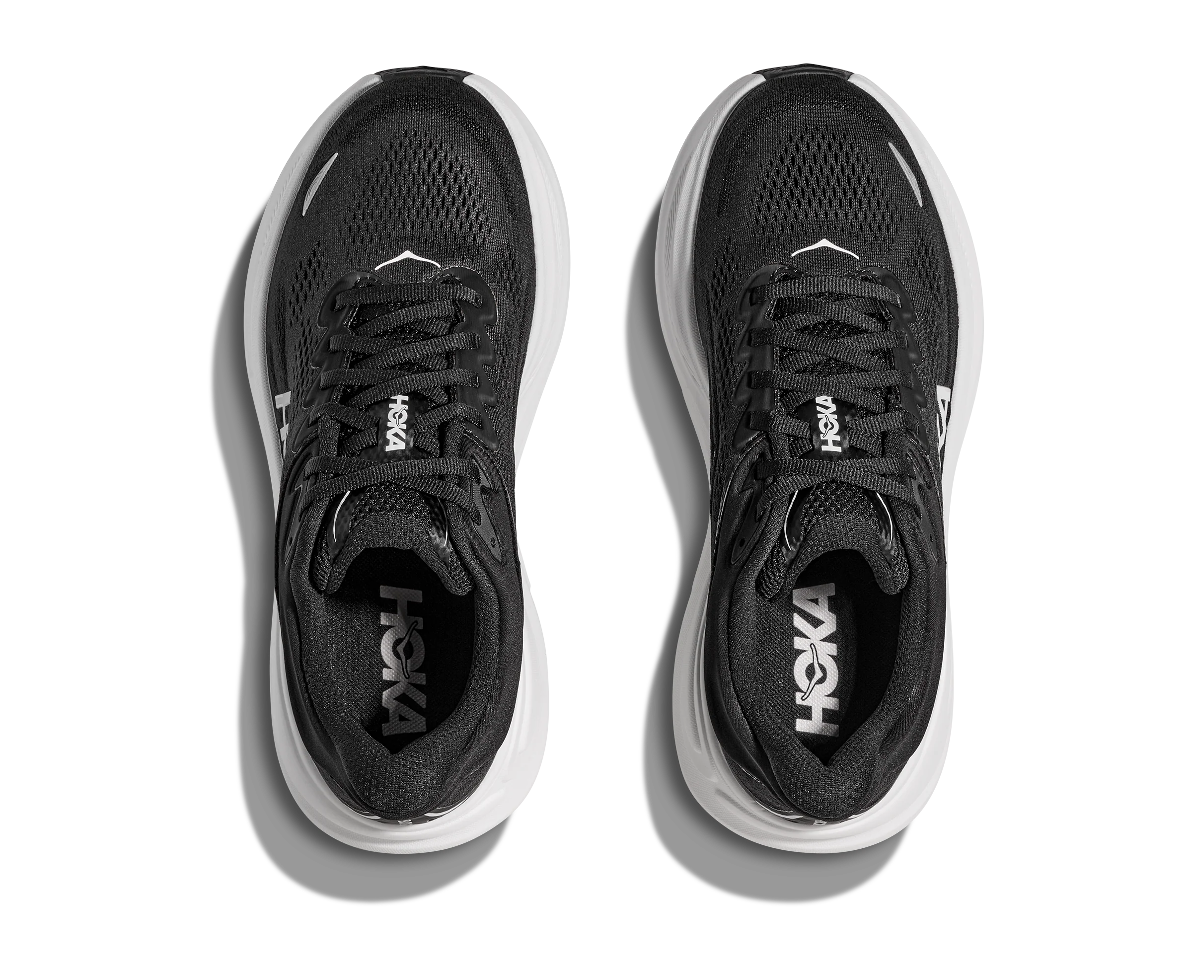 Hoka Mens Bondi 9 - Black/White - Neutral - AW25 - Image 3