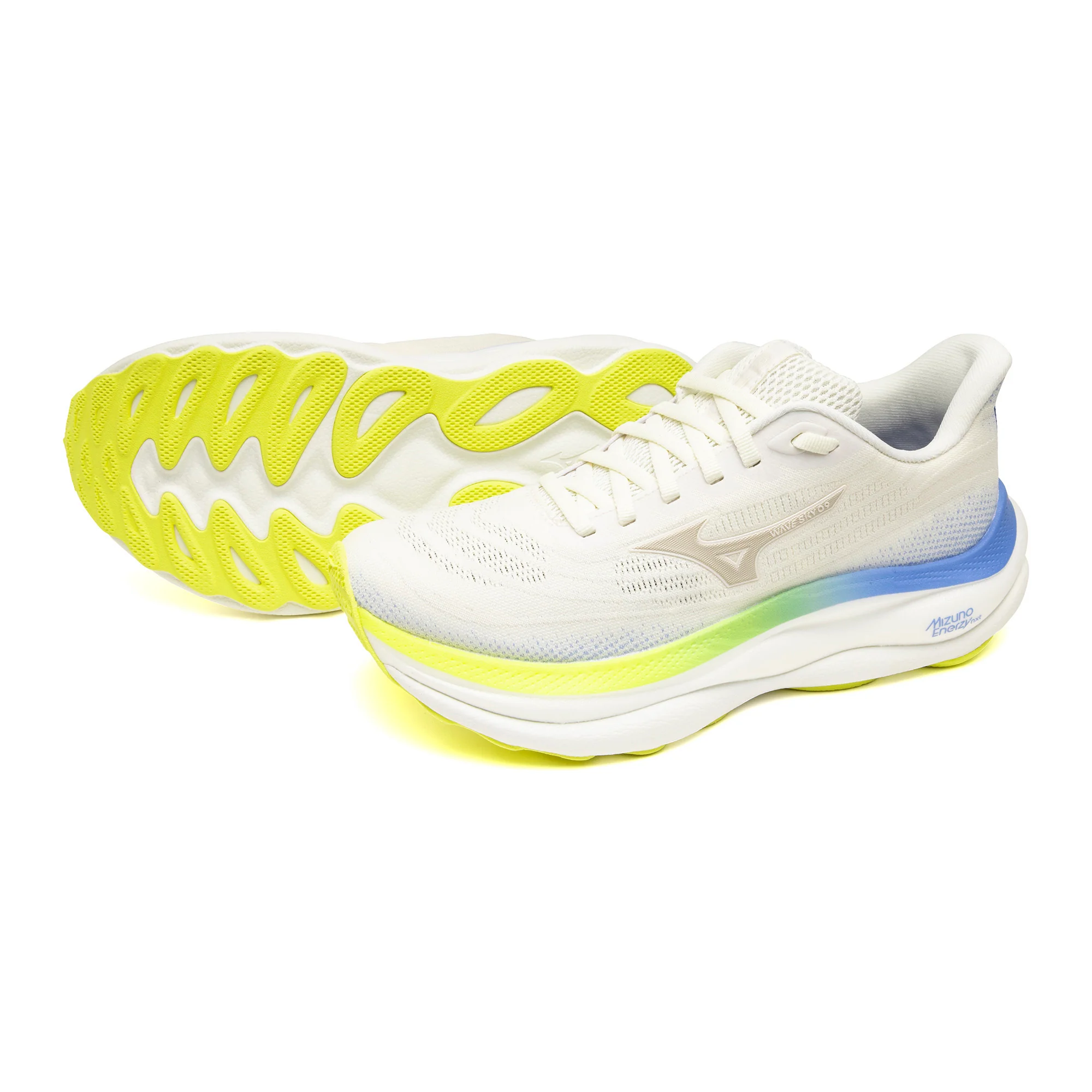 Mizuno Womens Wave Sky 9 - Snow White/Silver Birch/Ultramarine - Neutral - SS26 - Image 3