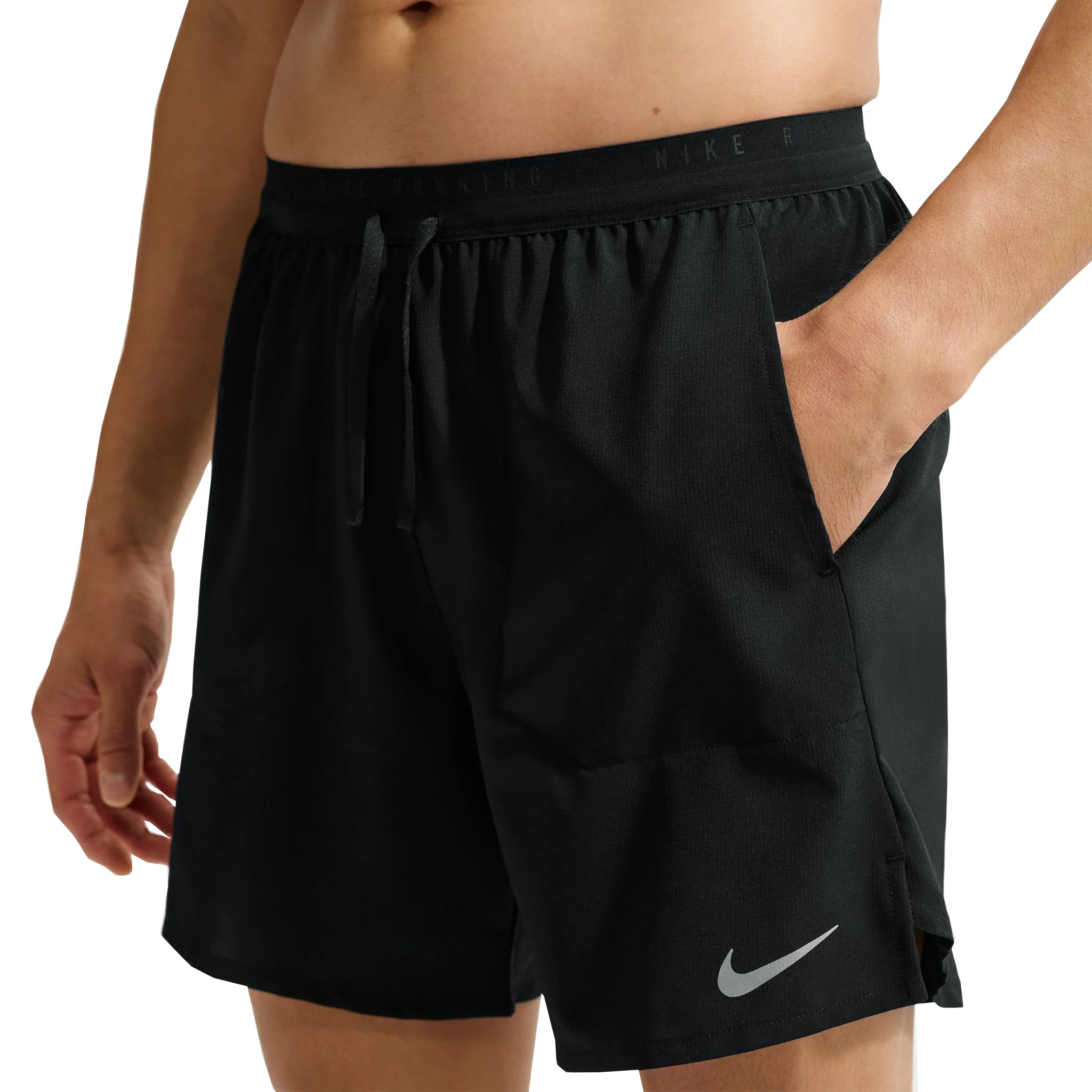 Nike Mens Dri-FIT 7" Brief-Lined Stride Short - Black/Reflective Silver - SP26