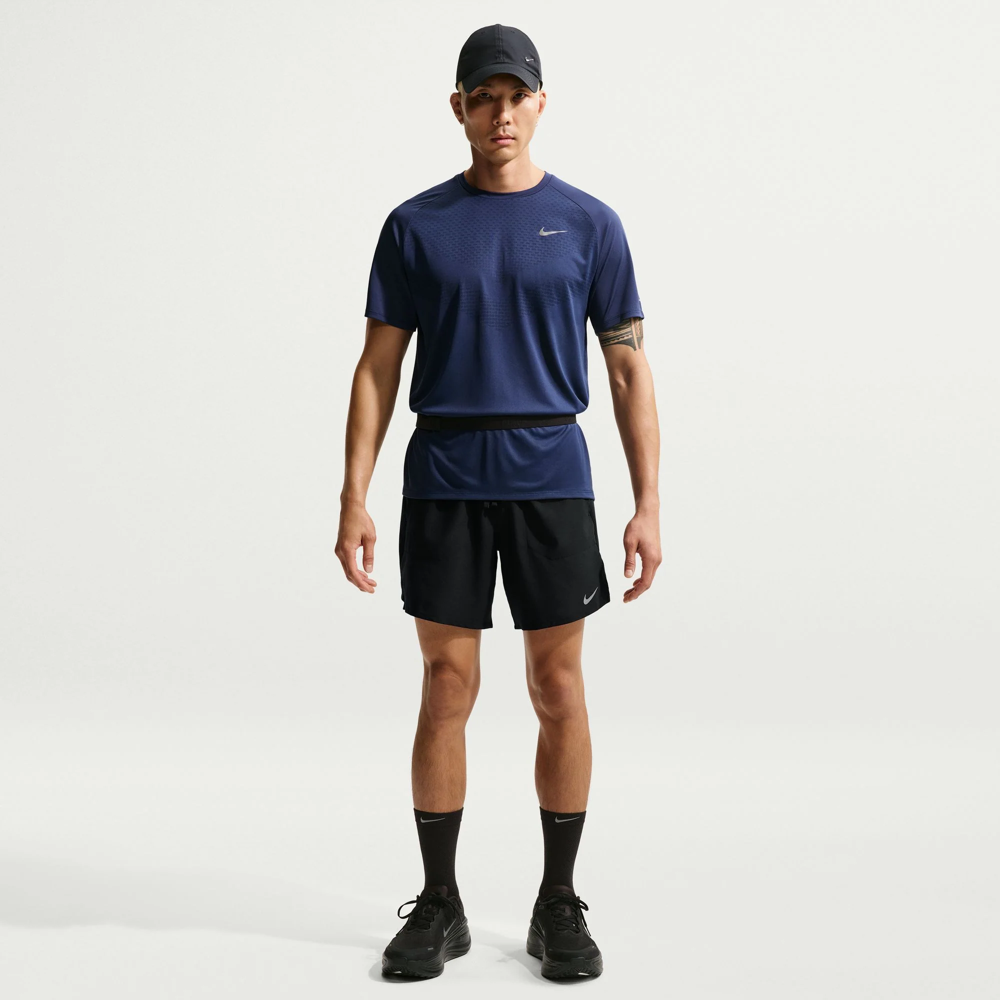 Nike Mens Dri-FIT 7" Brief-Lined Stride Short - Black/Reflective Silver - SP26 - Image 3