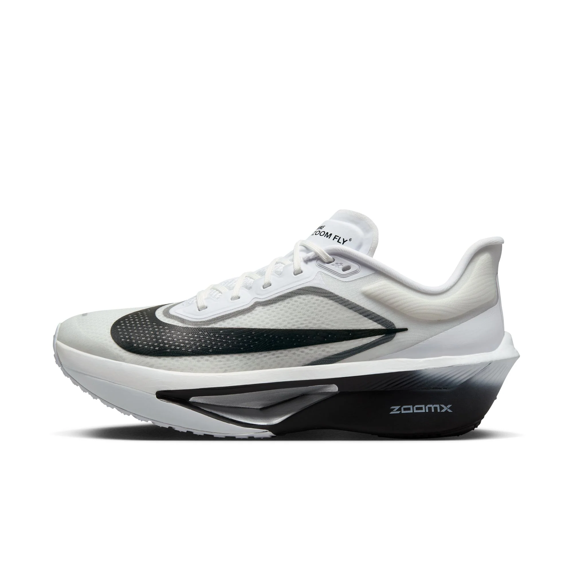 Nike Mens Zoom Fly 6 - White/Black/Smoke Grey/Metallic Silver - Neutral - Image 3