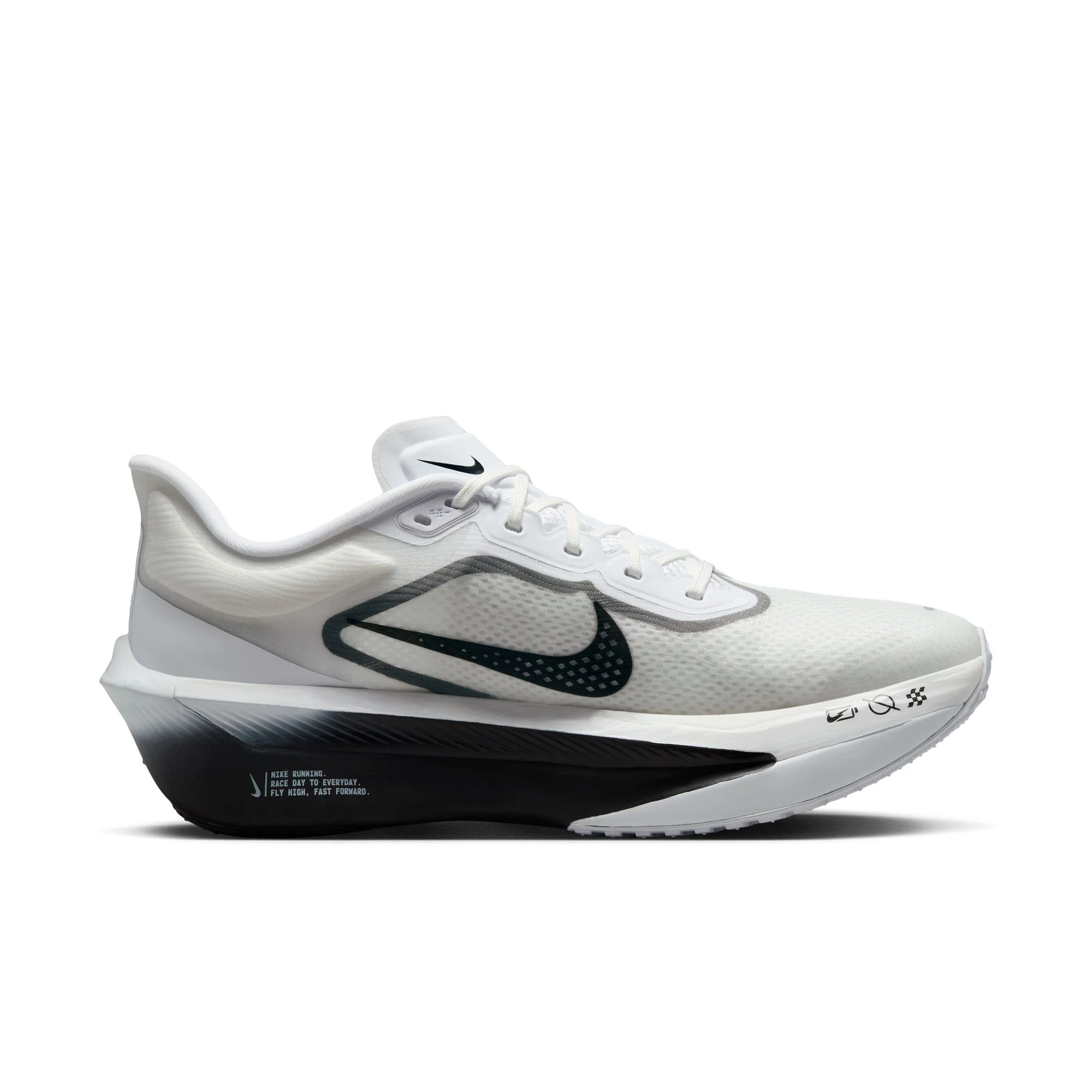 Nike Mens Zoom Fly 6 - White/Black/Smoke Grey/Metallic Silver - Neutral - Image 5