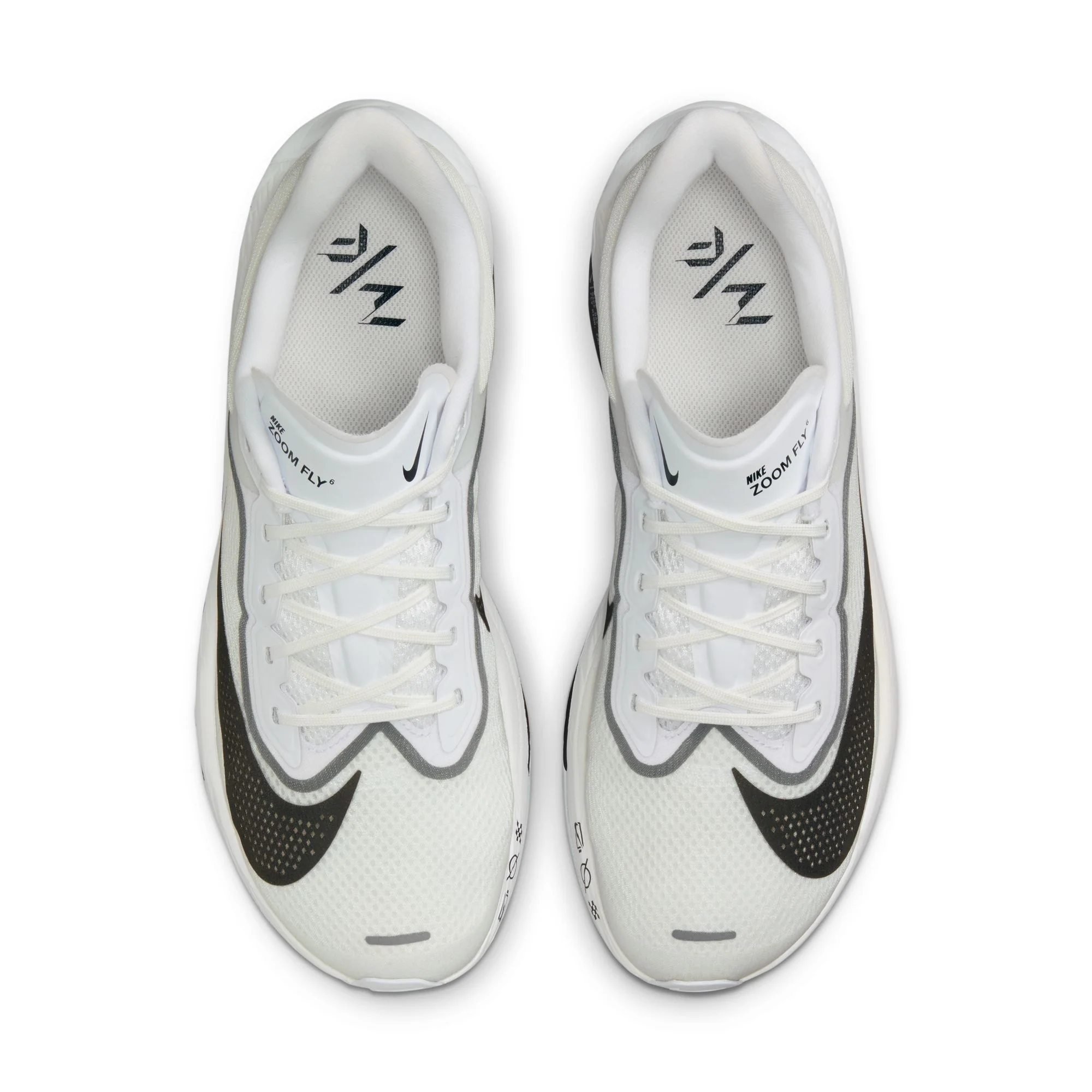 Nike Mens Zoom Fly 6 - White/Black/Smoke Grey/Metallic Silver - Neutral - Image 6