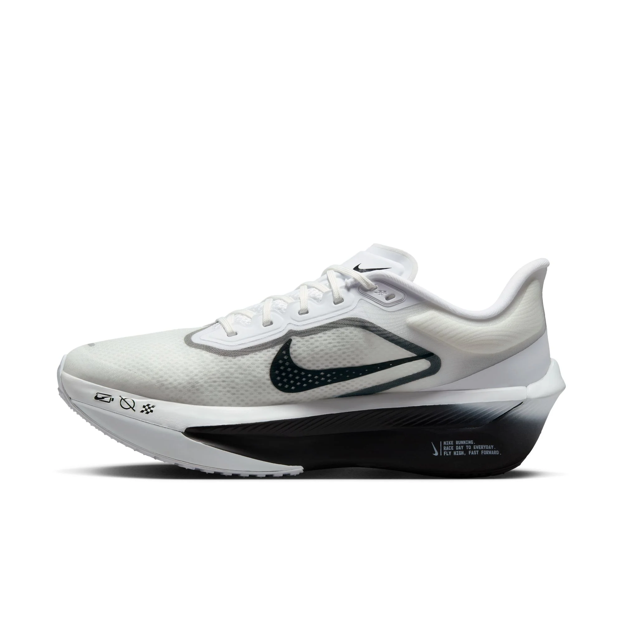 Nike Mens Zoom Fly 6 - White/Black/Smoke Grey/Metallic Silver - Neutral - Image 7