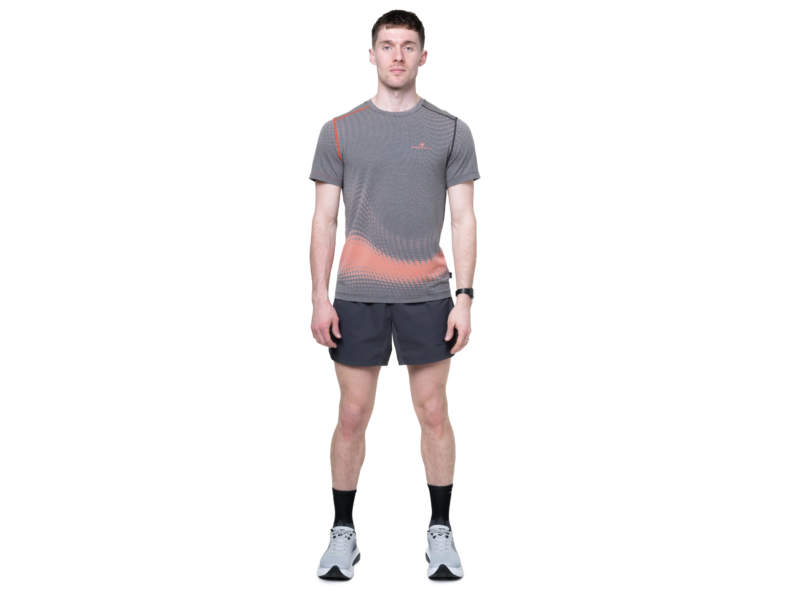 RonHill Mens Tech Golden Hour S/S Tee - Ronhill Red Motion - SS26 - Image 3