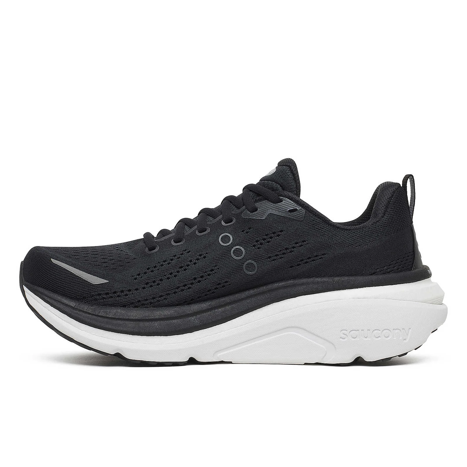 Saucony Mens Hurricane 25 Wide - 2E Width - Black/White - Stability - AW25 - Image 3