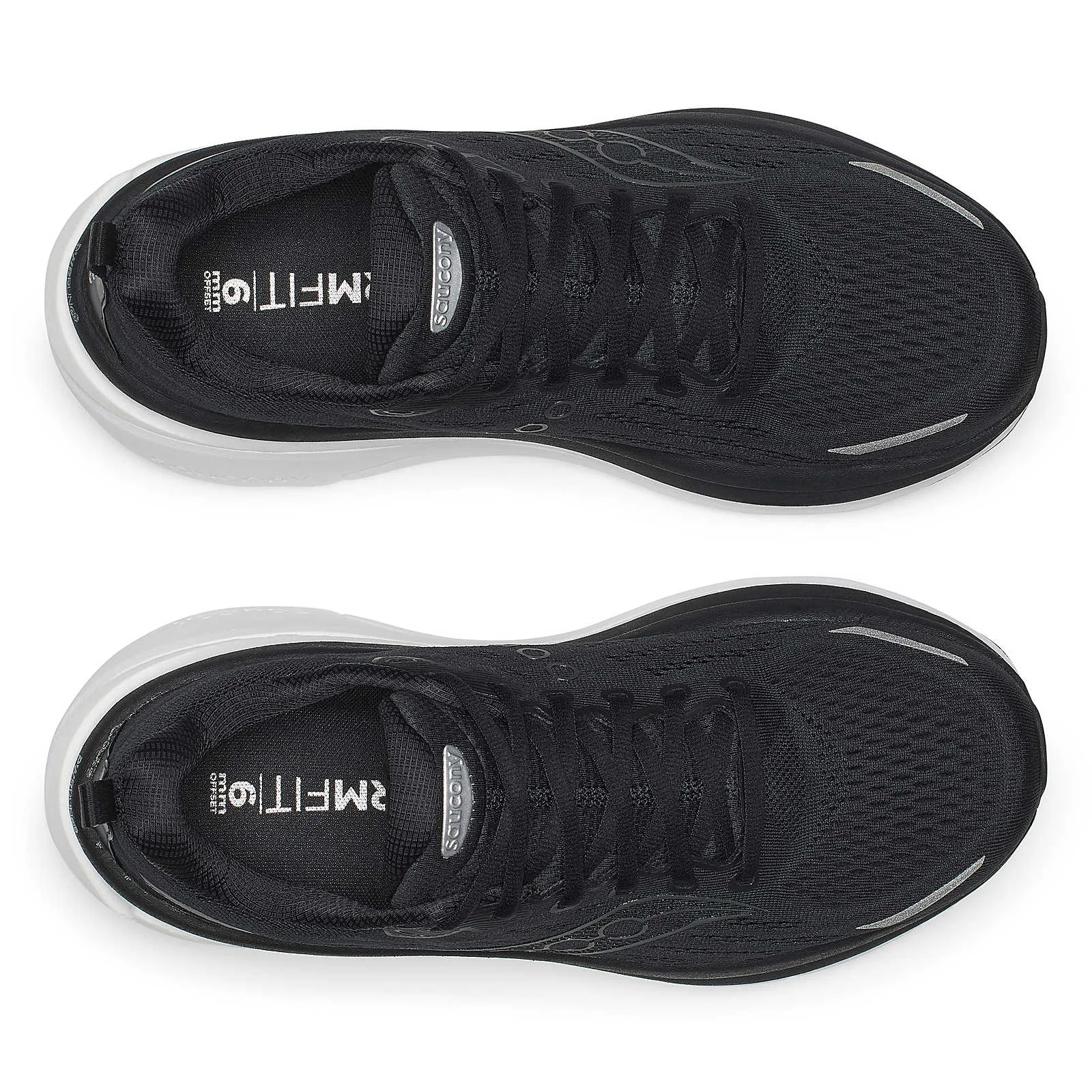 Saucony Mens Hurricane 25 Wide - 2E Width - Black/White - Stability - AW25 - Image 4